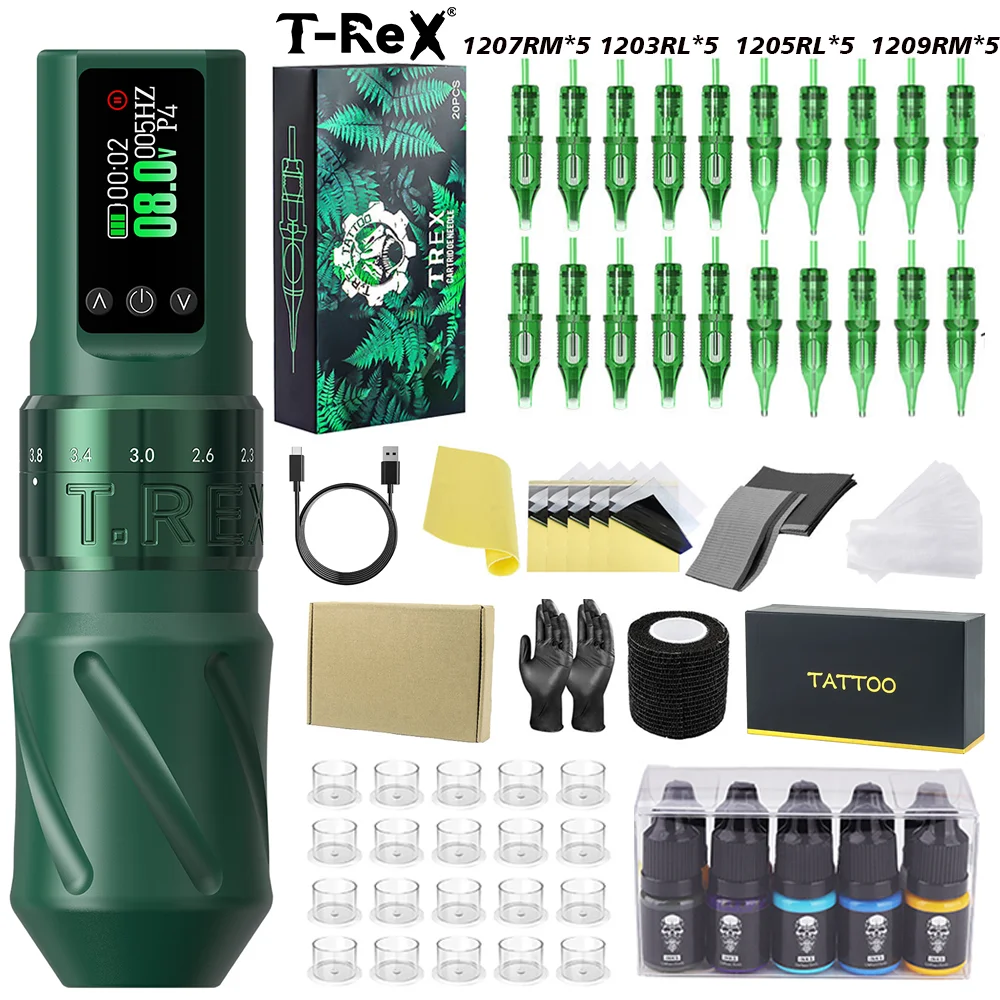 Набор для татуировки T-Rex, высококачественный набор ручек для татуировки, беспроводная тату-машина, регулируемая 7-сегментная длина хода, набор тату-пистолетов
Набор для татуировки T-Rex, высококачественный набор ручек для татуировки, беспроводная тату-машина, регулируемая 7-сегментная длина хода, набор тату-пистолетов