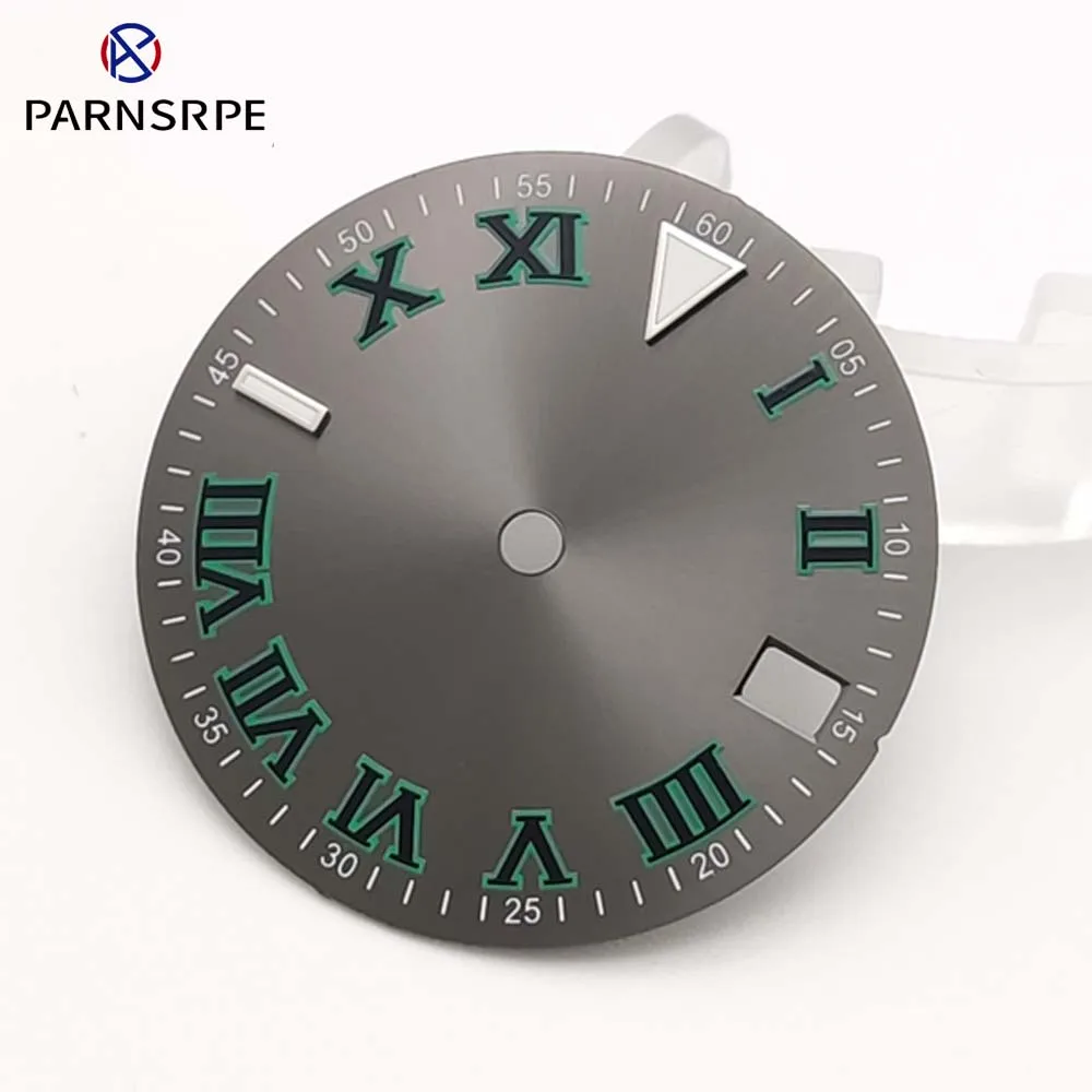 New grey 28.5mm aseptic dial for NH35 movement, 3 o'clock calendar window display, men's watch dial accessories
New grey 28.5mm aseptic dial for NH35 movement, 3 o'clock calendar window display, men's watch dial accessories