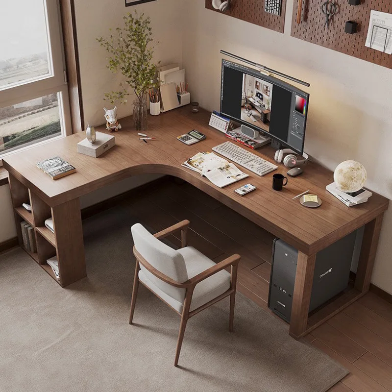 Solid wood corner desk bookshelf combination, corner desktop computer desk bookcase
Solid wood corner desk bookshelf combination, corner desktop computer desk bookcase