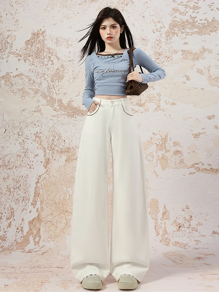 High Waist Wide Leg Straight Cut Jeans Women's Fashion Casual Cotton Blend Stretchy Trousers Floor Length Slimming Versatile
High Waist Wide Leg Straight Cut Jeans Women's Fashion Casual Cotton Blend Stretchy Trousers Floor Length Slimming Versatile
