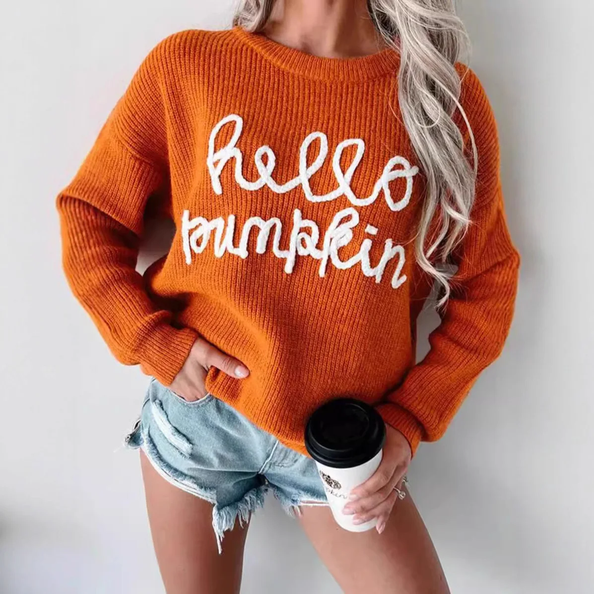 New Long-sleeved Letter Jacquard Sweater Long-sleeved Casual Round Neck Sweater For Women Casual, Comfortable And Warm Pullovers
New Long-sleeved Letter Jacquard Sweater Long-sleeved Casual Round Neck Sweater For Women Casual, Comfortable And Warm Pullovers