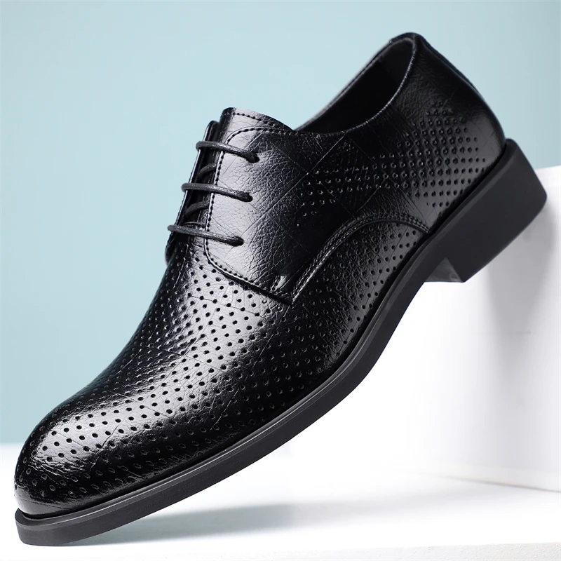 Men's Summer Breathable Leather Shoes Hollow out Soft Anti-Slip Comfortable Formal Derby Shoes-SJ8612-1
Men's Summer Breathable Leather Shoes Hollow out Soft Anti-Slip Comfortable Formal Derby Shoes-SJ8612-1