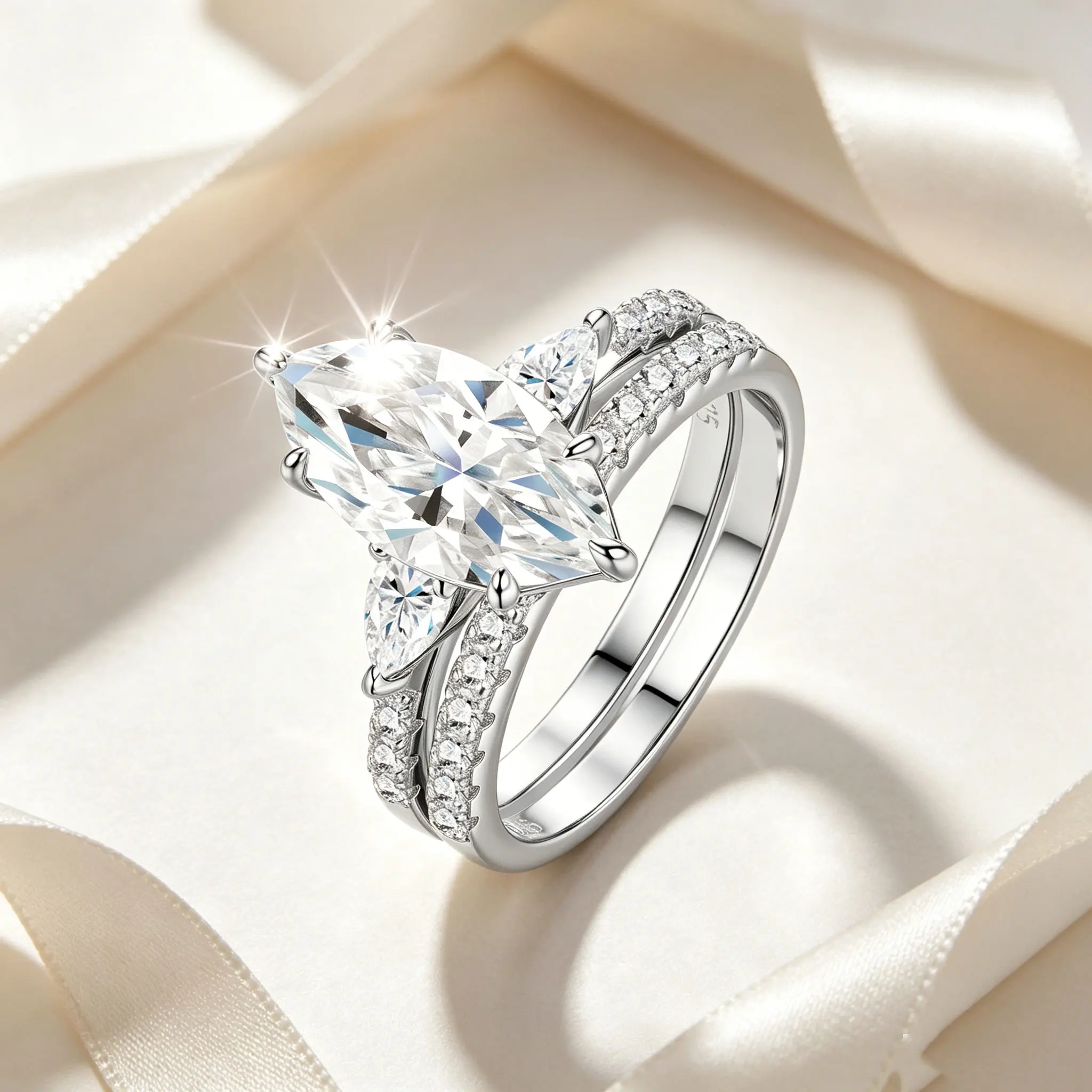 925 sterling silver moissanite layered ring with explosive sparkle, niche high-end luxury double row horse eye ring, women's fashion versatile Valentine's Day gift, holiday gift, birthday accessory, the best gift for good friends
925 sterling silver moissanite layered ring with explosive sparkle, niche high-end luxury double row horse eye ring, women's fashion versatile Valentine's Day gift, holiday gift, birthday accessory, the best gift for good friends