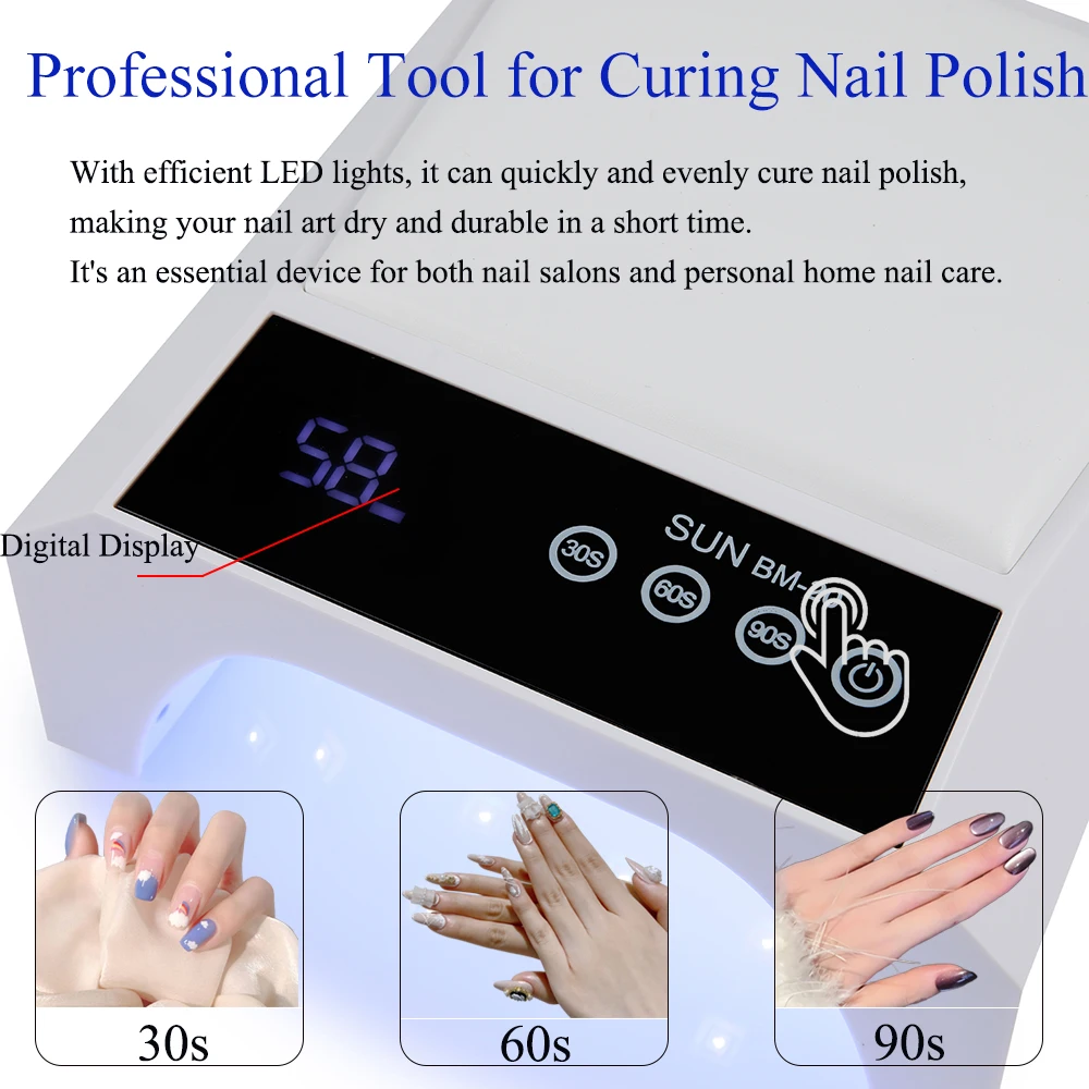 Лампа для ногтей SUN BM-20, 42 светодиодных бусины, УФ-светодиодная лампа, 3-скоростной таймер и работа одной кнопкой, Home S 
Лампа для ногтей SUN BM-20, 42 светодиодных бусины, УФ-светодиодная лампа, 3-скоростной таймер и работа одной кнопкой, Home S
