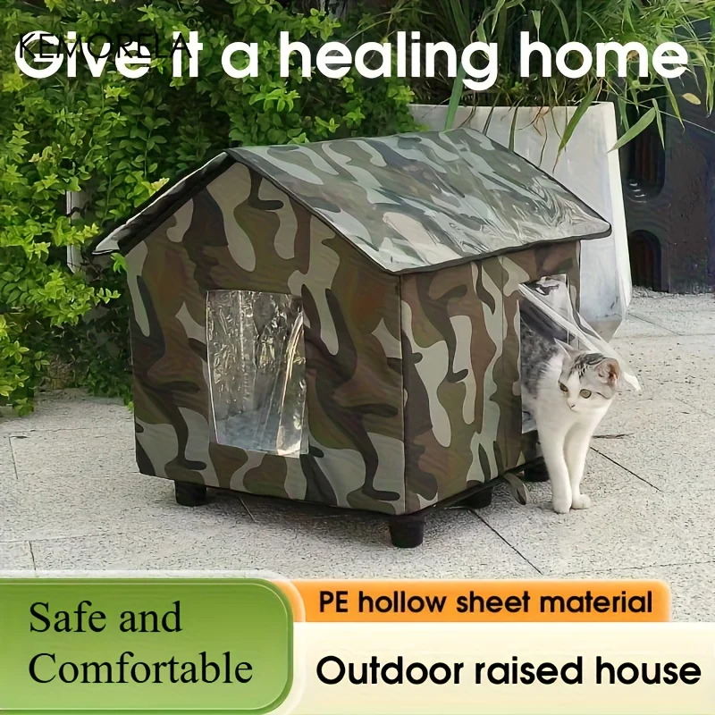 KEMORELA-Large Outdoor Cat House with Stand, Oxford Cloth Shelter, Cold-Proof Design, Winter, Use for Cats
KEMORELA-Large Outdoor Cat House with Stand, Oxford Cloth Shelter, Cold-Proof Design, Winter, Use for Cats