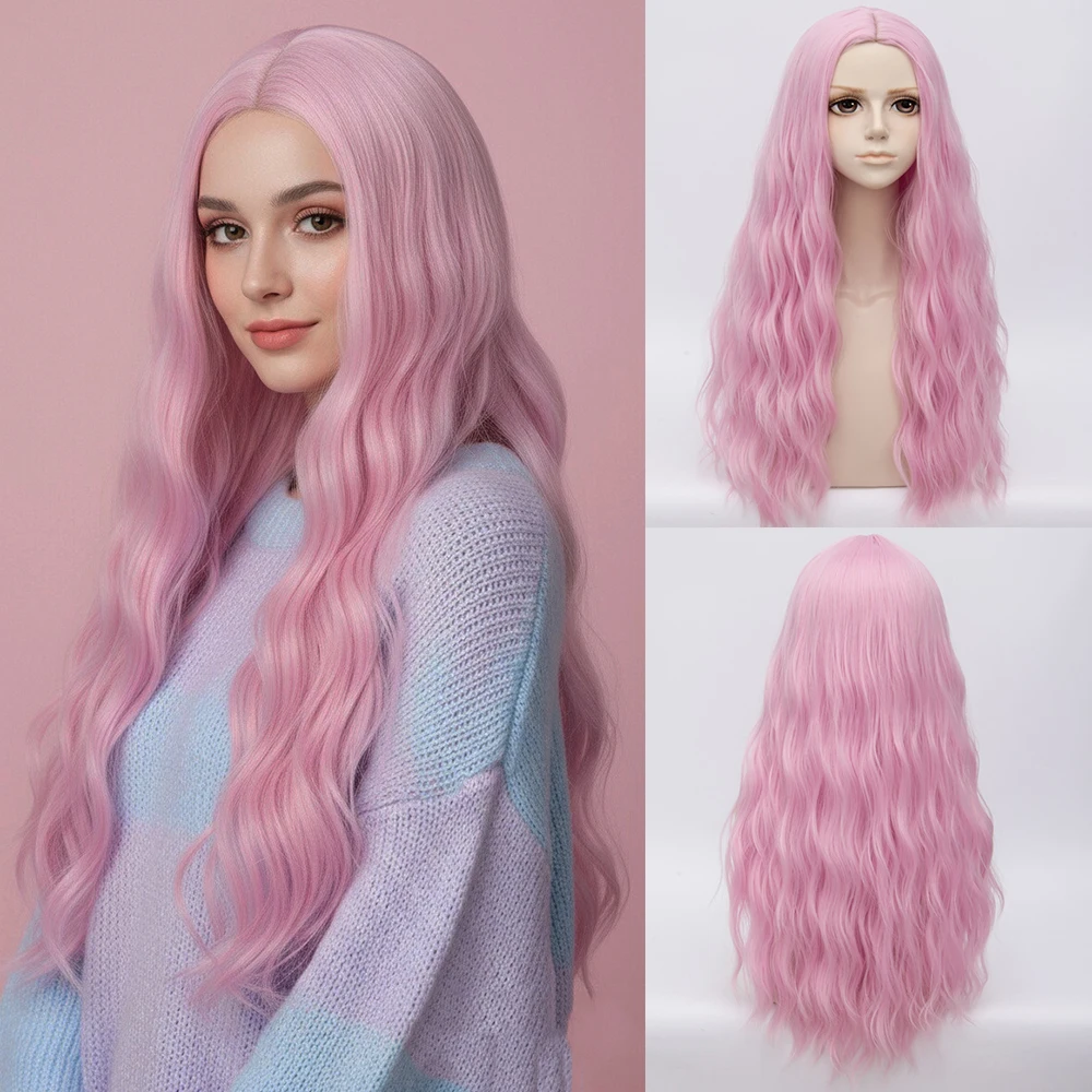 Synthetic Long Pink Curly Wave Wig With Middle Bangs For Women Daily Party Cosplay Lolita Wear Realistic Fake Hair High Tempre
Synthetic Long Pink Curly Wave Wig With Middle Bangs For Women Daily Party Cosplay Lolita Wear Realistic Fake Hair High Tempre