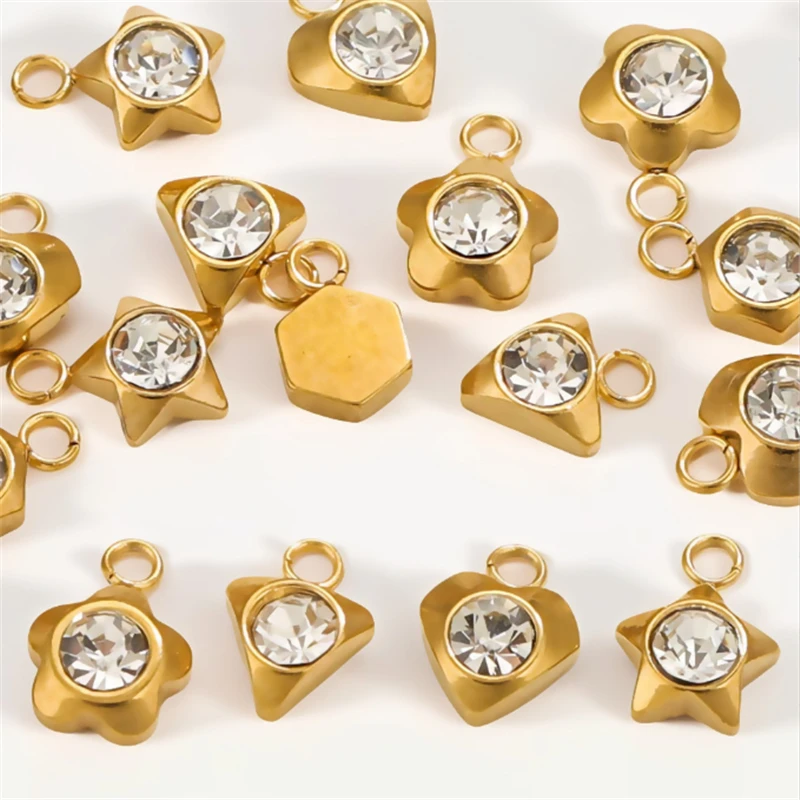 50Pcs/Lot New Stainless Steel Crystal Flower Heart Charms Connectors for DIY Earrings Necklace Pendant Bag Jewelry Accessories
50Pcs/Lot New Stainless Steel Crystal Flower Heart Charms Connectors for DIY Earrings Necklace Pendant Bag Jewelry Accessories