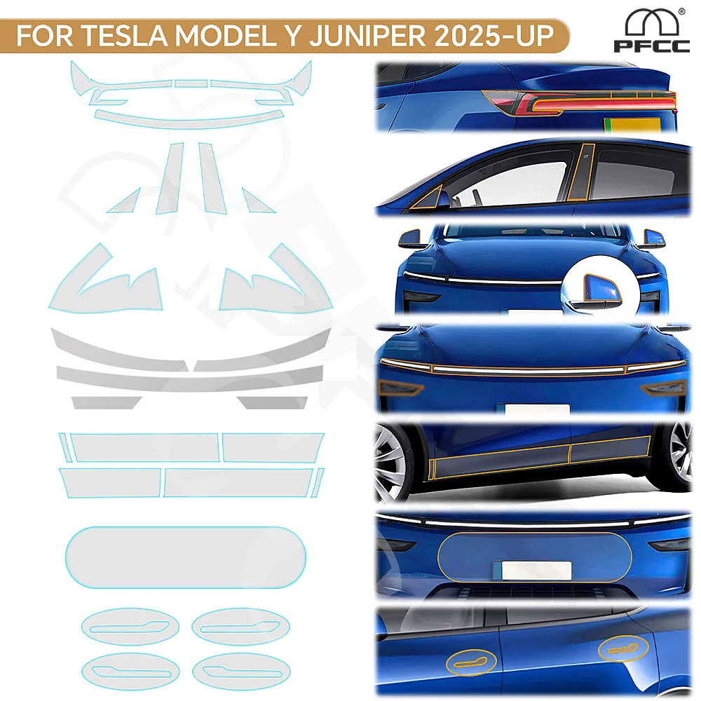 For Tesla Model Y Juniper 2025 2026 Headlight Rearview A B Pillows Bumper TPU Paint Protection Film Pre-cut Clear PPF Invisible
For Tesla Model Y Juniper 2025 2026 Headlight Rearview A B Pillows Bumper TPU Paint Protection Film Pre-cut Clear PPF Invisible