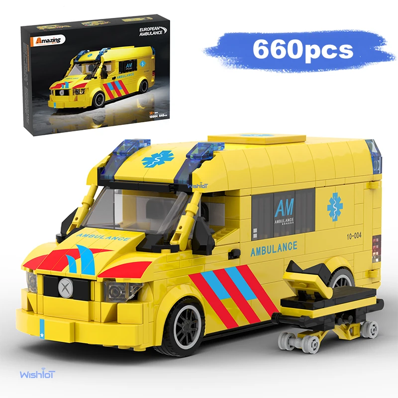 European Ambulance Model 648pcs Building Blocks Emergency Vehicle Toy Rescue Car Technical MOC Assembly Gift for Kids Collectors
European Ambulance Model 648pcs Building Blocks Emergency Vehicle Toy Rescue Car Technical MOC Assembly Gift for Kids Collectors