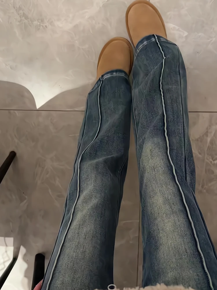 plus Size Casual Blue Straight Leg Jeans Women's Spring Autumn High Waist Loose Wide Leg Micro Flared Pants Slimming Effect
plus Size Casual Blue Straight Leg Jeans Women's Spring Autumn High Waist Loose Wide Leg Micro Flared Pants Slimming Effect