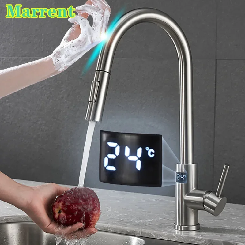 Brushed Nickel Digital Kitchen Faucets Pull Down Sprayer Hot Cold Kitchen Sink Mixer Tap Smart Digital Touch Kitchen Faucet
Brushed Nickel Digital Kitchen Faucets Pull Down Sprayer Hot Cold Kitchen Sink Mixer Tap Smart Digital Touch Kitchen Faucet