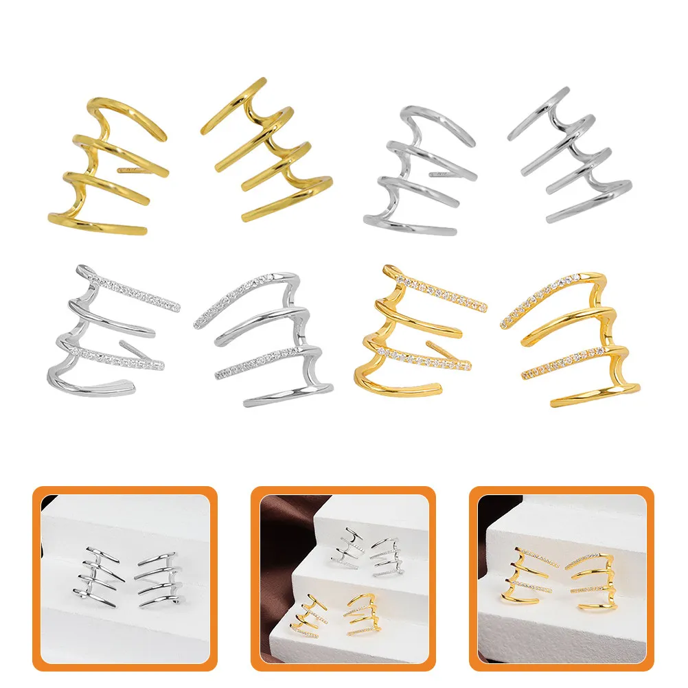 4Pairs Claw Earrings for Women Stylish Claw Earring Cuffs Lightweight Chic Jewelry Sets Ideal Party Date Gifts
4Pairs Claw Earrings for Women Stylish Claw Earring Cuffs Lightweight Chic Jewelry Sets Ideal Party Date Gifts