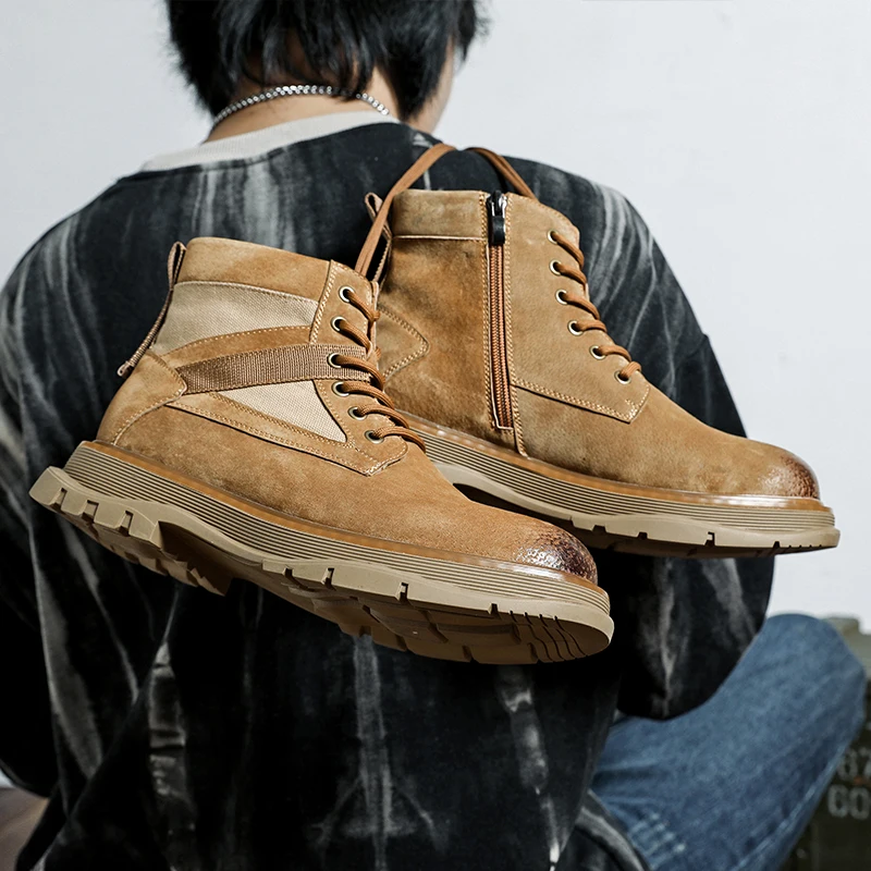 Classic British Style Men's Tooling Boots Casual Shoes for Men Lace-up Thick Bottom Lace-up Male Boots Increase Height Man Shoes
Classic British Style Men's Tooling Boots Casual Shoes for Men Lace-up Thick Bottom Lace-up Male Boots Increase Height Man Shoes