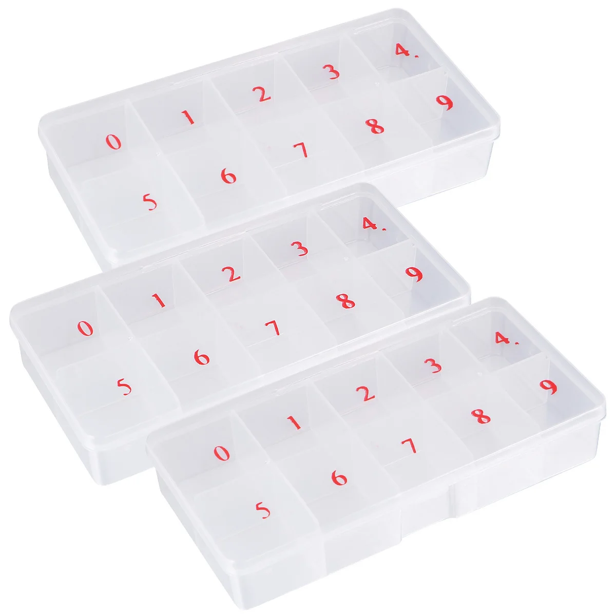 3Pcs Nail Piece Storage Case Transparent 10-Grid Organizer Box for Fake Nails Nail Art Supplies Transparent Box
3Pcs Nail Piece Storage Case Transparent 10-Grid Organizer Box for Fake Nails Nail Art Supplies Transparent Box
