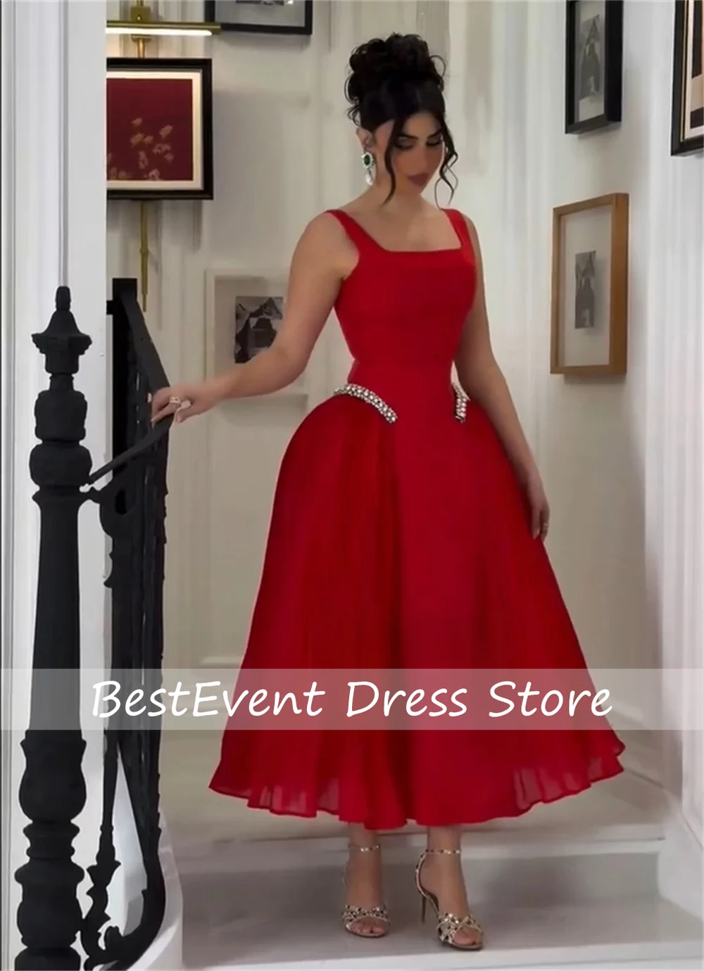 Custom Made Modern Square Neck Ankle Length Beaded Prom Party Dress Backless A-line Bespoke Occasion Prom Party Dresses
Custom Made Modern Square Neck Ankle Length Beaded Prom Party Dress Backless A-line Bespoke Occasion Prom Party Dresses