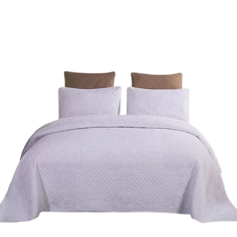 White Embroidered Quilt Set 3-Pieces 100% Cotton Bedspread with Pillowcases King Queen Size All Season Thin Comforter Blanket
White Embroidered Quilt Set 3-Pieces 100% Cotton Bedspread with Pillowcases King Queen Size All Season Thin Comforter Blanket