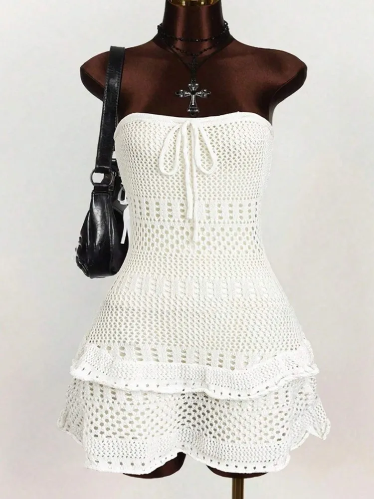 Sexy Women Knit Beach Dress Hollow Out Sleeveless Bikini Cover-Ups Holiday Mini Dresses 2026 Summer Swimwear Beach Cover Ups
Sexy Women Knit Beach Dress Hollow Out Sleeveless Bikini Cover-Ups Holiday Mini Dresses 2026 Summer Swimwear Beach Cover Ups