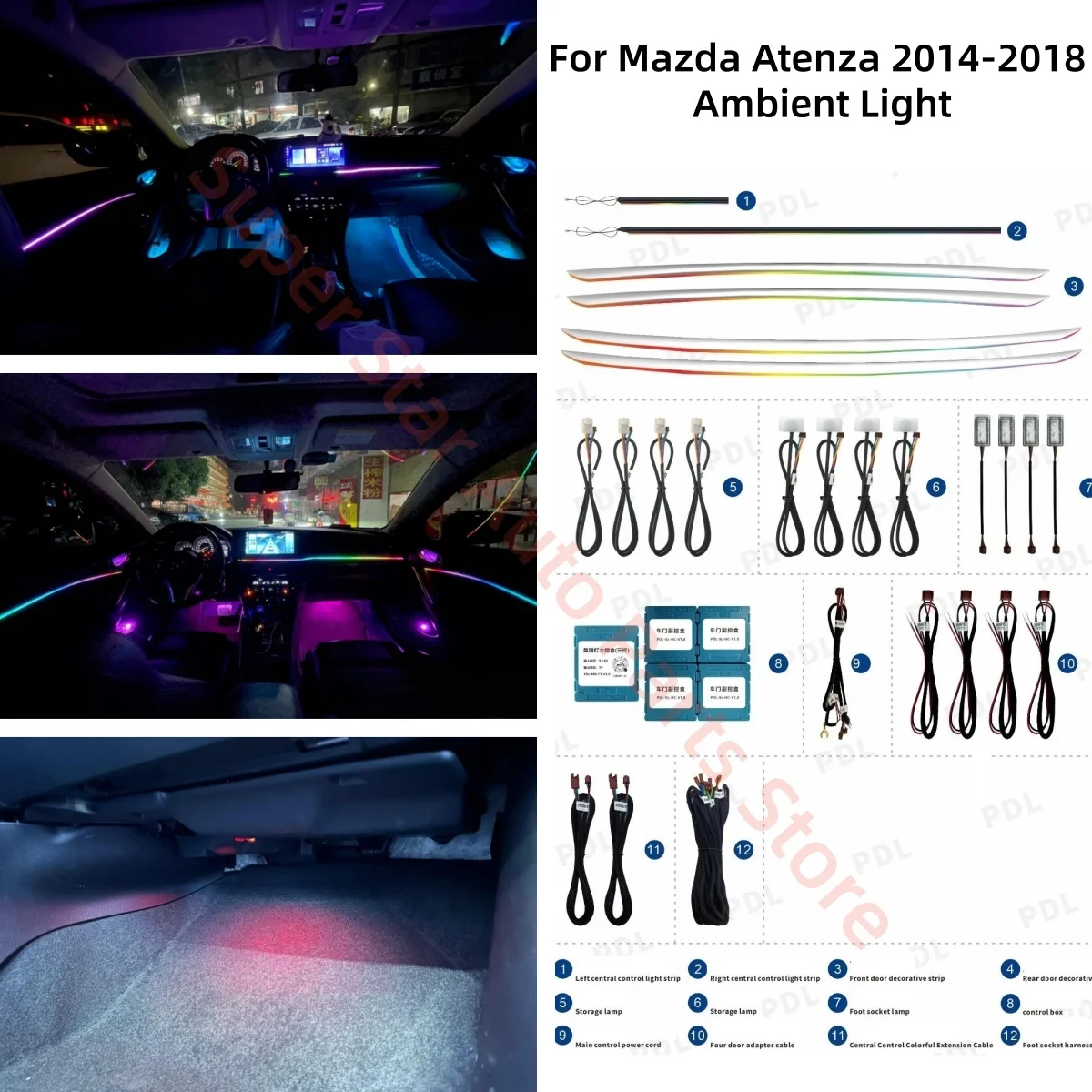 Для Mazda Atenza 2014-2018 светодиодная лампа окружающего освещения, атмосферная лампа, освещение салона автомобиля, обновленные автомобильные аксессуары, лампа для ног, автозапчасти
Для Mazda Atenza 2014-2018 светодиодная лампа окружающего освещения, атмосферная лампа, освещение салона автомобиля, обновленные автомобильные аксессуары, лампа для ног, автозапчасти