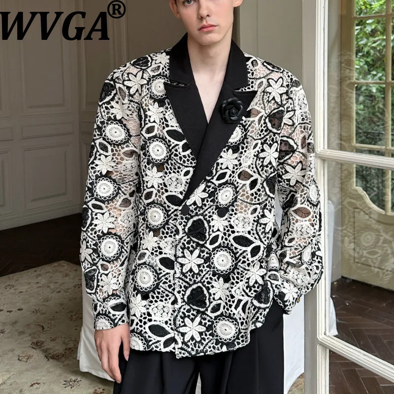 WVGA JEYKOCO Нишевый высококачественный дизайнерский кружевной ажурный пиджак для мужчин, свободный модный костюм W17880
WVGA JEYKOCO Нишевый высококачественный дизайнерский кружевной ажурный пиджак для мужчин, свободный модный костюм W17880