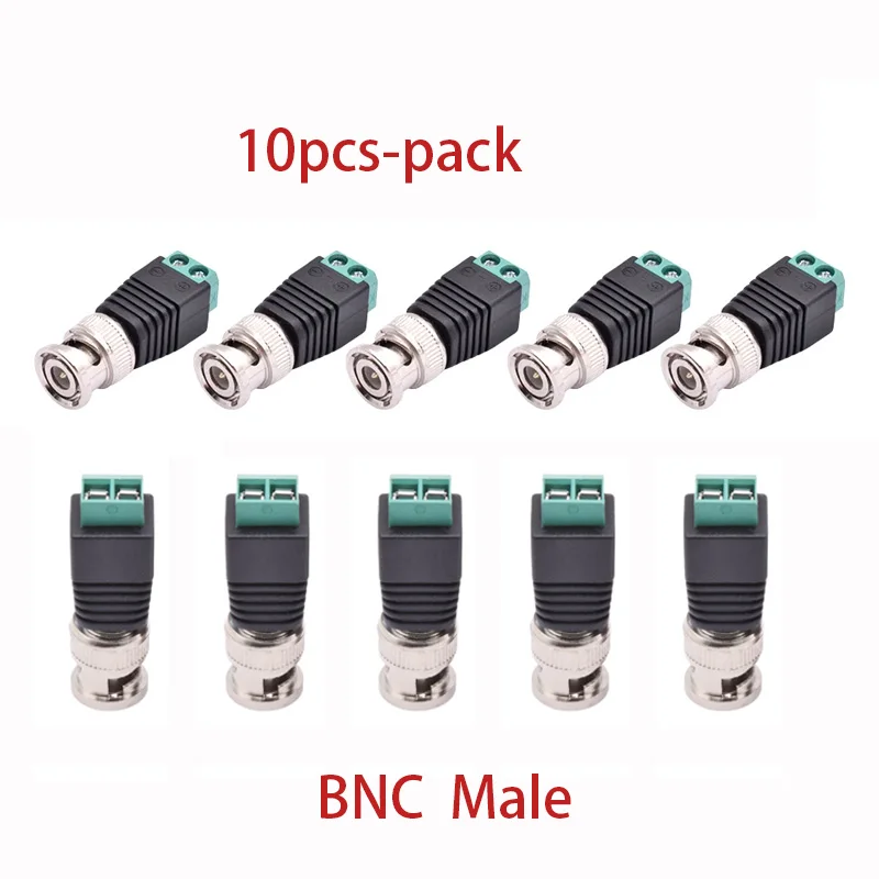 BNC Male Connectors Screw Terminal DC Connector for CCTV Surveillance Camera AHD TVI Camera Coax Cables
BNC Male Connectors Screw Terminal DC Connector for CCTV Surveillance Camera AHD TVI Camera Coax Cables