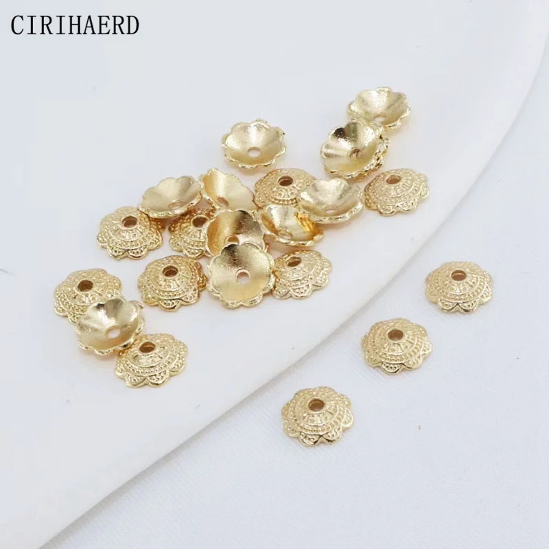 7mm Fashion Flower Bead Cap 14K Gold Plated Brass Metal Small End Bead Caps For DIY Jewelry Making Accessories Jewelry Component
7mm Fashion Flower Bead Cap 14K Gold Plated Brass Metal Small End Bead Caps For DIY Jewelry Making Accessories Jewelry Component