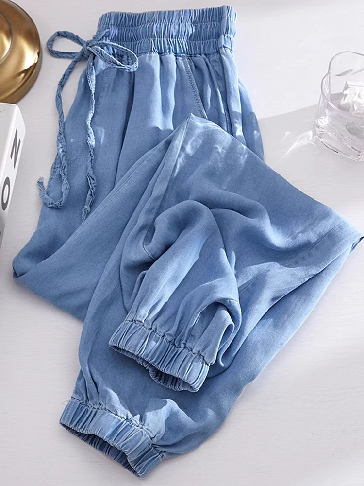 plus Size 300 Pounds Silk Denim Trousers Women's Summer High Waist Thin Soft Comfortable Mosquito Proof Harlan Long Pants
plus Size 300 Pounds Silk Denim Trousers Women's Summer High Waist Thin Soft Comfortable Mosquito Proof Harlan Long Pants