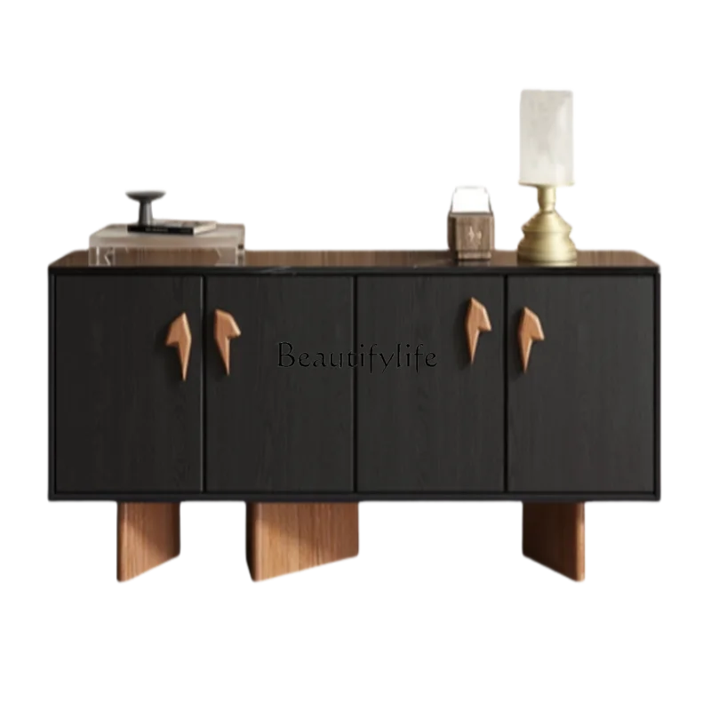 Nordic solid wood dining side cabinet rock slab villa large flat layer color matching paint creative retro side cabinet
Nordic solid wood dining side cabinet rock slab villa large flat layer color matching paint creative retro side cabinet