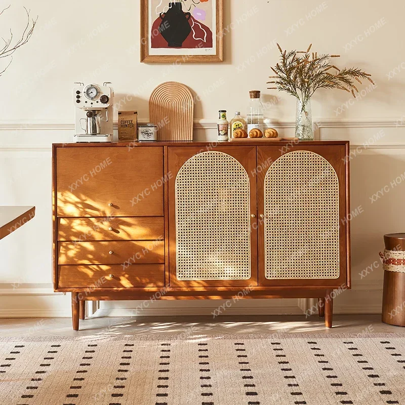Solid Wood Dining Side Cabinet Small Apartment Living Room Rattan Entrance Locker
Solid Wood Dining Side Cabinet Small Apartment Living Room Rattan Entrance Locker