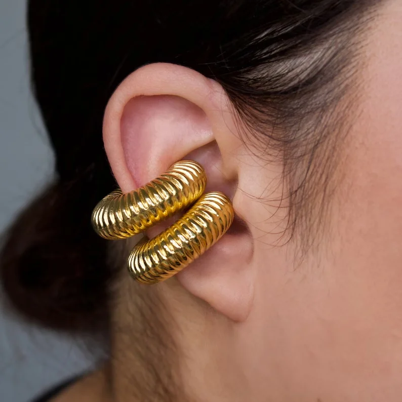 Vintage Punk Hammered Chunky Round Circle Tube Clip Earrings for Women Non Piercing Gold Color C Shape Ear Cuff Thick Earclips
Vintage Punk Hammered Chunky Round Circle Tube Clip Earrings for Women Non Piercing Gold Color C Shape Ear Cuff Thick Earclips