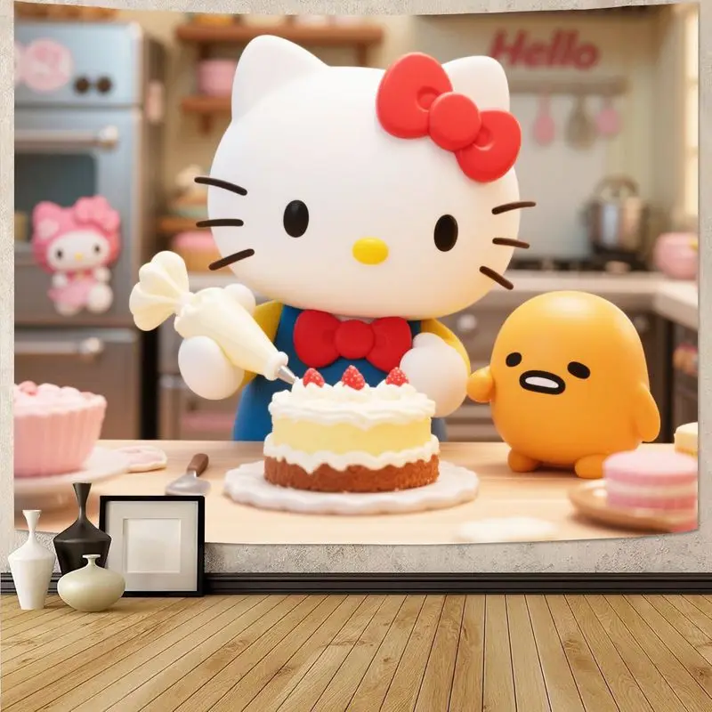1 шт. Sanrio Hello Kitty & Gudetama гобелен для выпечки торта, милый кавайный полиэстеровый настенный художественный декор для гостиной, спальни, подарок для G
1 шт. Sanrio Hello Kitty & Gudetama гобелен для выпечки торта, милый кавайный полиэстеровый настенный художественный декор для гостиной, спальни, подарок для G