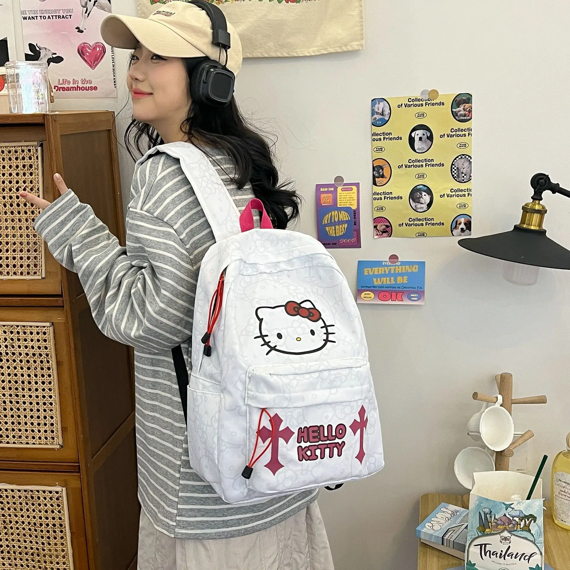 Dear Hello Kitty Harvard Youth School Bag Nylon Rucksack Fashion Girls Backpack Ladies Satchel High School School Bag for Kids
Dear Hello Kitty Harvard Youth School Bag Nylon Rucksack Fashion Girls Backpack Ladies Satchel High School School Bag for Kids