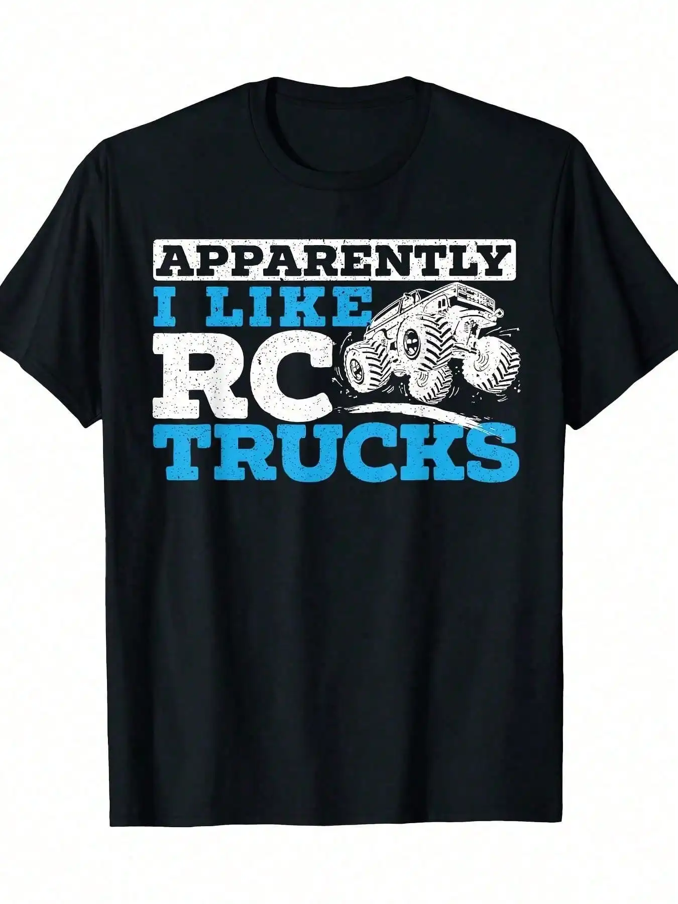 Men's "I Like RC Trucks" Graphic T-Shirt - 100% Cotton, 220g, Casual Black Tee with Blue and White Print, Short Sleeves,
Men's "I Like RC Trucks" Graphic T-Shirt - 100% Cotton, 220g, Casual Black Tee with Blue and White Print, Short Sleeves,