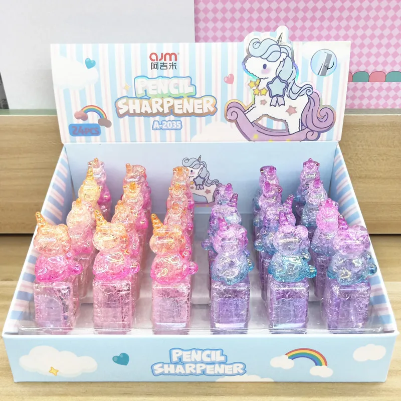 24 pcs/lot Creative Unicorn Pencil Sharpener Cute Hand Mechanical Cutter Knife Stationery Gift School Supplies
24 pcs/lot Creative Unicorn Pencil Sharpener Cute Hand Mechanical Cutter Knife Stationery Gift School Supplies