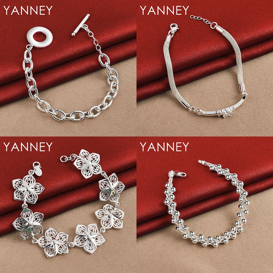 Fashion 925 Sterling Silver 8 Inch Exquisite Flower Round Bead Bracelet Women Jewelry Party Accessories Gift
Fashion 925 Sterling Silver 8 Inch Exquisite Flower Round Bead Bracelet Women Jewelry Party Accessories Gift