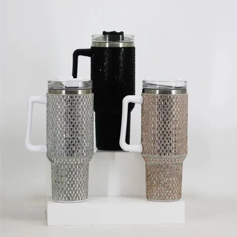 New Luxury Special Shape Glass Rhinestone Tumbler Sparkling Diamond Embroidery Vaccum Cup Stainless Steel Handle Water Bottle
New Luxury Special Shape Glass Rhinestone Tumbler Sparkling Diamond Embroidery Vaccum Cup Stainless Steel Handle Water Bottle