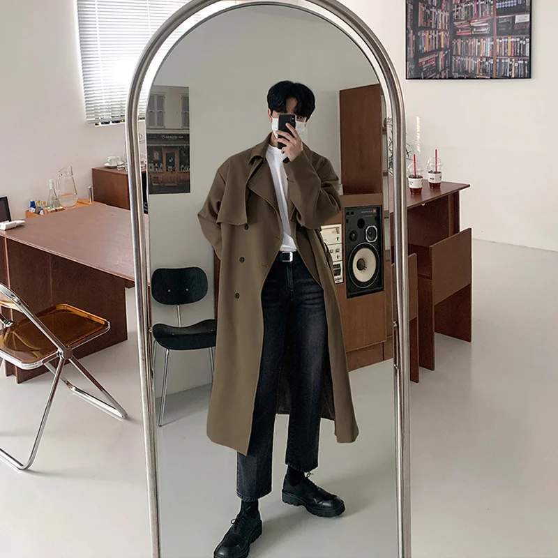 British Style Trench Men Solid Double Breasted Oversize Leisure Long Coats Stylish Outwear Hombre Korean BF Windbreaker
British Style Trench Men Solid Double Breasted Oversize Leisure Long Coats Stylish Outwear Hombre Korean BF Windbreaker