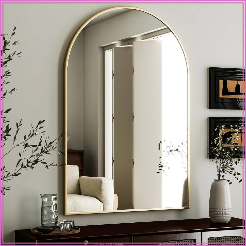 Arched Wall Mirror 24x36 inch, Gold Metal Frame for Bathroom, Bedroom, Entryway
Arched Wall Mirror 24x36 inch, Gold Metal Frame for Bathroom, Bedroom, Entryway