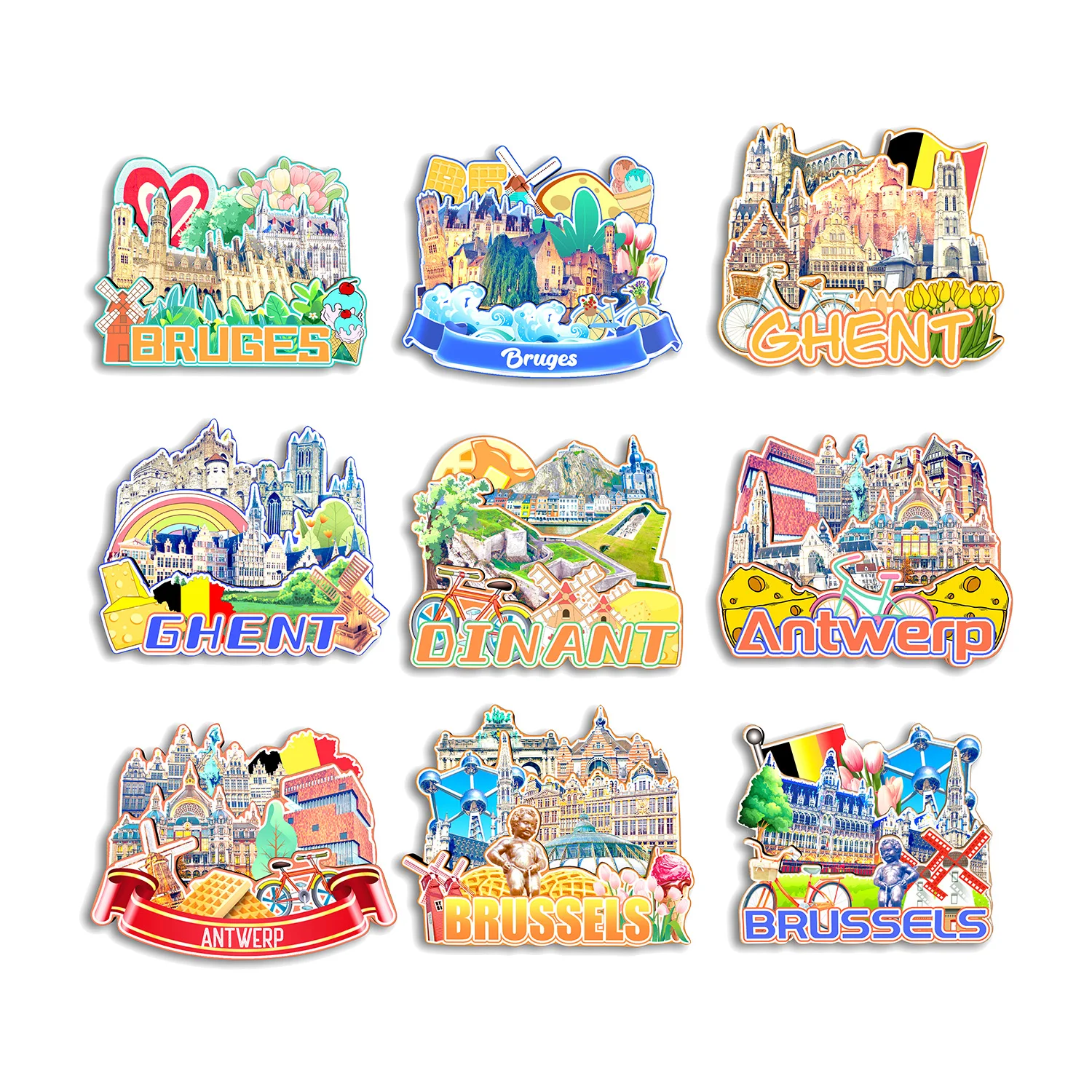 Brussels Antrerp Ghent Bruges Mons BELGIUM Fridge Magnet Travel Souvenir Gift Handmade Decorative Refrigerator Sticker
Brussels Antrerp Ghent Bruges Mons BELGIUM Fridge Magnet Travel Souvenir Gift Handmade Decorative Refrigerator Sticker