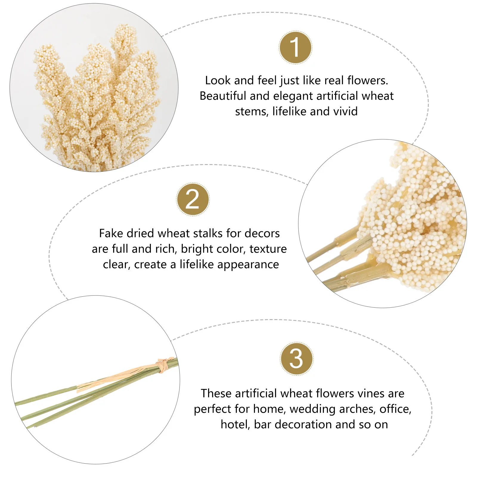 2 Bunches Artificial Wheat Stalks Fake Dried Wheat Decor Wedding Centerpieces Home Fall Decorations for Table Vase
2 Bunches Artificial Wheat Stalks Fake Dried Wheat Decor Wedding Centerpieces Home Fall Decorations for Table Vase