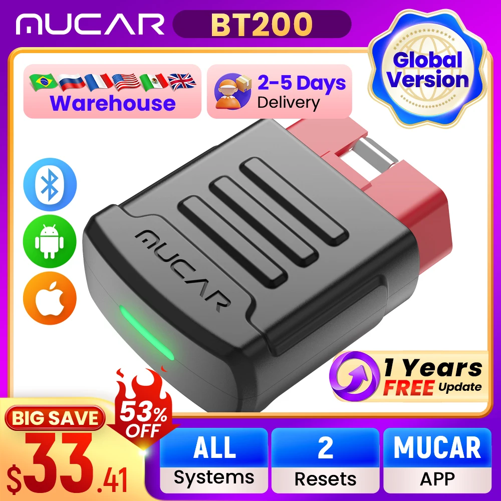 MUCAR BT200/BT200 PRO Автомобильные диагностические инструменты OBD2 Сканер Bluetooth Wi-Fi для всех автомобилей Авто Obd 2 Тестер 15 сбросов диагностики
MUCAR BT200/BT200 PRO Автомобильные диагностические инструменты OBD2 Сканер Bluetooth Wi-Fi для всех автомобилей Авто Obd 2 Тестер 15 сбросов диагностики