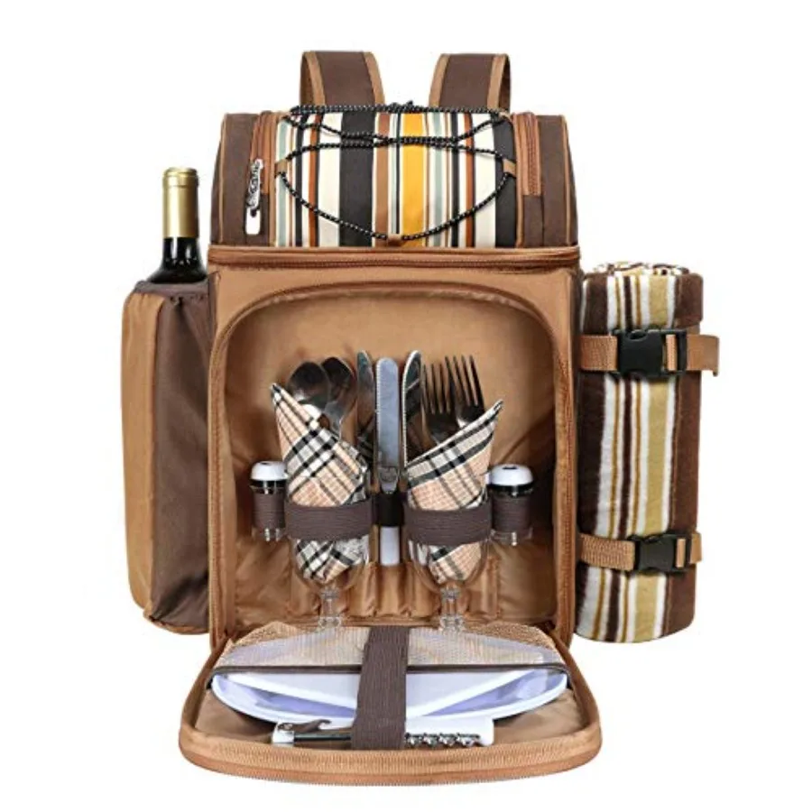 Picnic Basket Backpack for with Insulated Cooler Compartment Wine Holder Fleece Blanket Cutlery Set Wedding Gifts for Couples B
Picnic Basket Backpack for with Insulated Cooler Compartment Wine Holder Fleece Blanket Cutlery Set Wedding Gifts for Couples B