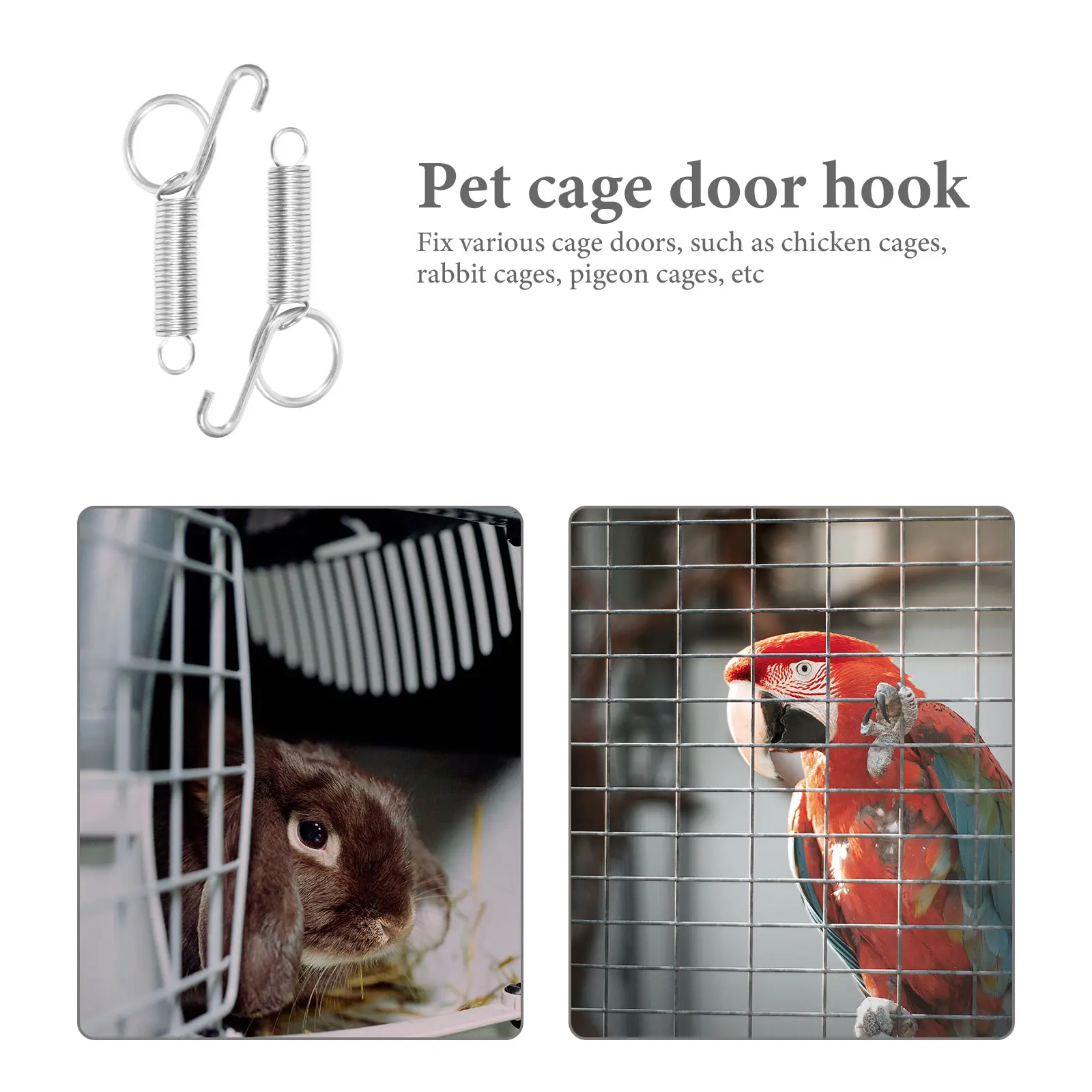 10pcs Spring Pet Hook Pet Accessories Cage Parrot Cage Door Hook Door Spring Hanger Fix Pigeon Rabbit Cages
10pcs Spring Pet Hook Pet Accessories Cage Parrot Cage Door Hook Door Spring Hanger Fix Pigeon Rabbit Cages