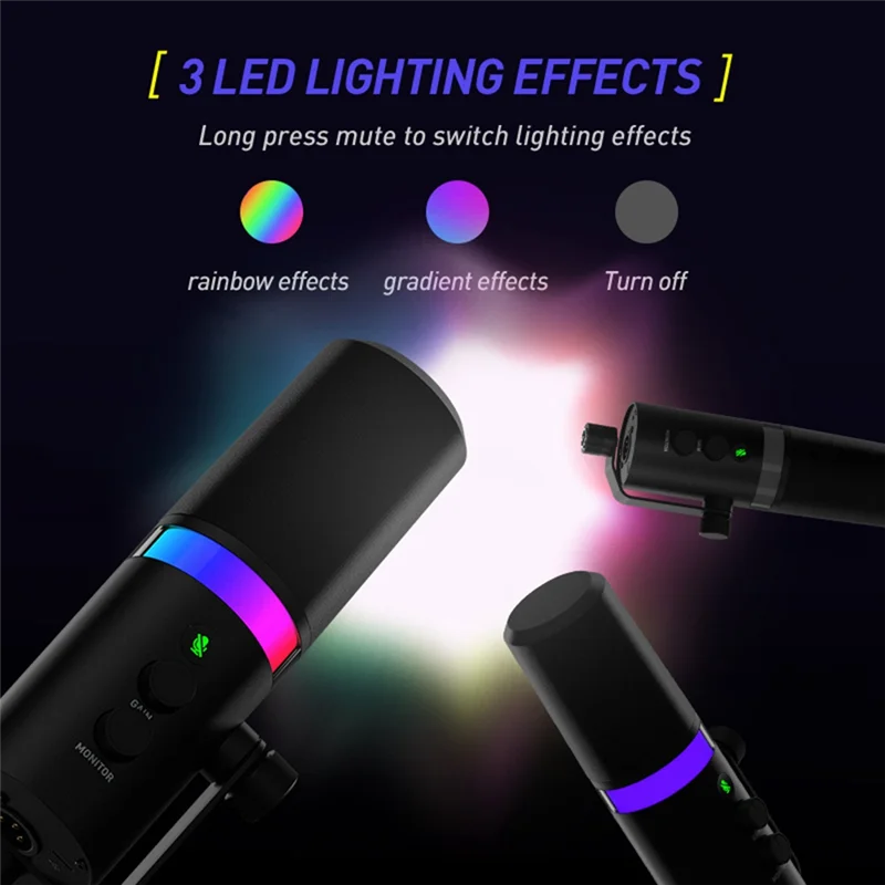 RGB Gaming Microphone Dynamic Microphone USB/XLR Noise Canceling Dual Mode Microphone Podcast Microphone Easy Install
RGB Gaming Microphone Dynamic Microphone USB/XLR Noise Canceling Dual Mode Microphone Podcast Microphone Easy Install