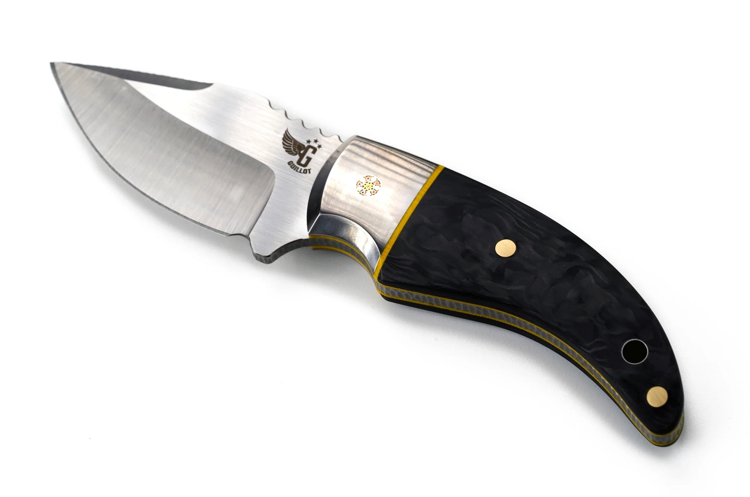 Guillot Collab Kestrel Fixed Blade, M390, Black
Guillot Collab Kestrel Fixed Blade, M390, Black