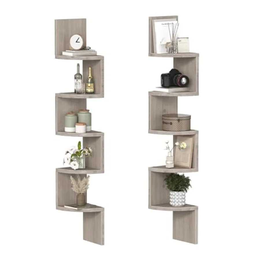 Corner Shelf Wall-Mounted, Set of 2 Floating Corner Shelves for Wall, 5-Tier Corner Bookshelves for Living Room, Bedroom, Bathr
Corner Shelf Wall-Mounted, Set of 2 Floating Corner Shelves for Wall, 5-Tier Corner Bookshelves for Living Room, Bedroom, Bathr