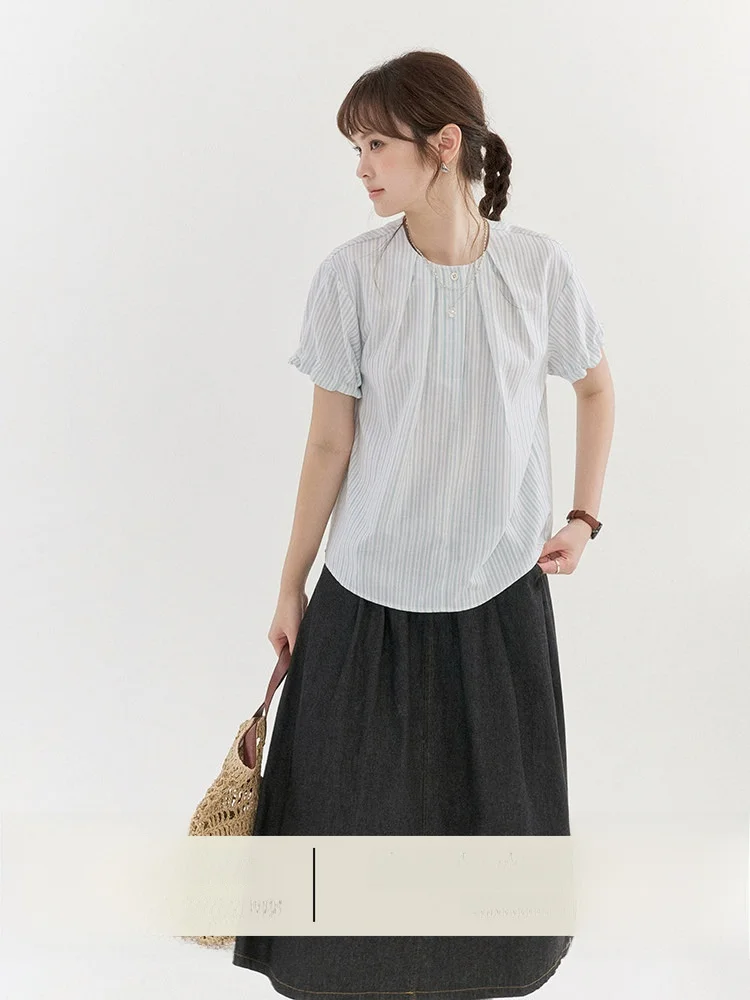 AMUU Original Pure Cotton Striped Shirt Women's Summer New Loose Top Bai Dao with Lace Sleeves Breathable Comfortable Short S...
AMUU Original Pure Cotton Striped Shirt Women's Summer New Loose Top Bai Dao with Lace Sleeves Breathable Comfortable Short S...