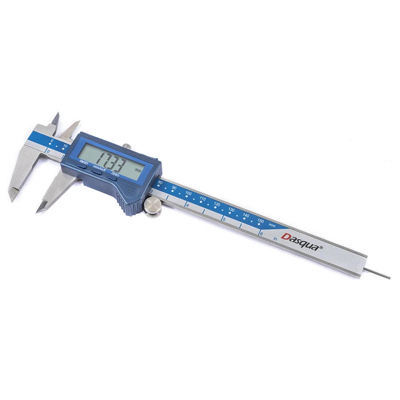 Dasqua Stainless Steel 0-150mm 0-200mm 0-300mm Electronic Digital Vernier Caliper with Round Depth Bar Digital Depth Caliper
Dasqua Stainless Steel 0-150mm 0-200mm 0-300mm Electronic Digital Vernier Caliper with Round Depth Bar Digital Depth Caliper