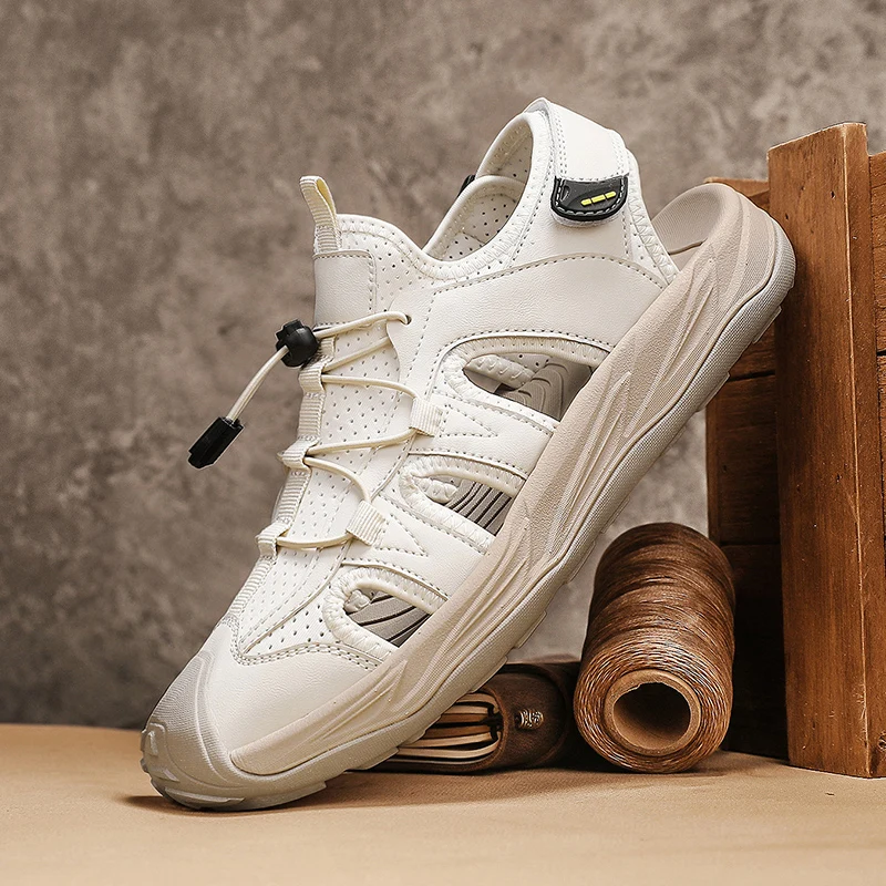 Летние мужские сандалии из натуральной кожи, повседневная мужская обувь, уличные мужские кожаные сандалии, пляжная обувь, мужская обувь в римском стиле
Летние мужские сандалии из натуральной кожи, повседневная мужская обувь, уличные мужские кожаные сандалии, пляжная обувь, мужская обувь в римском стиле