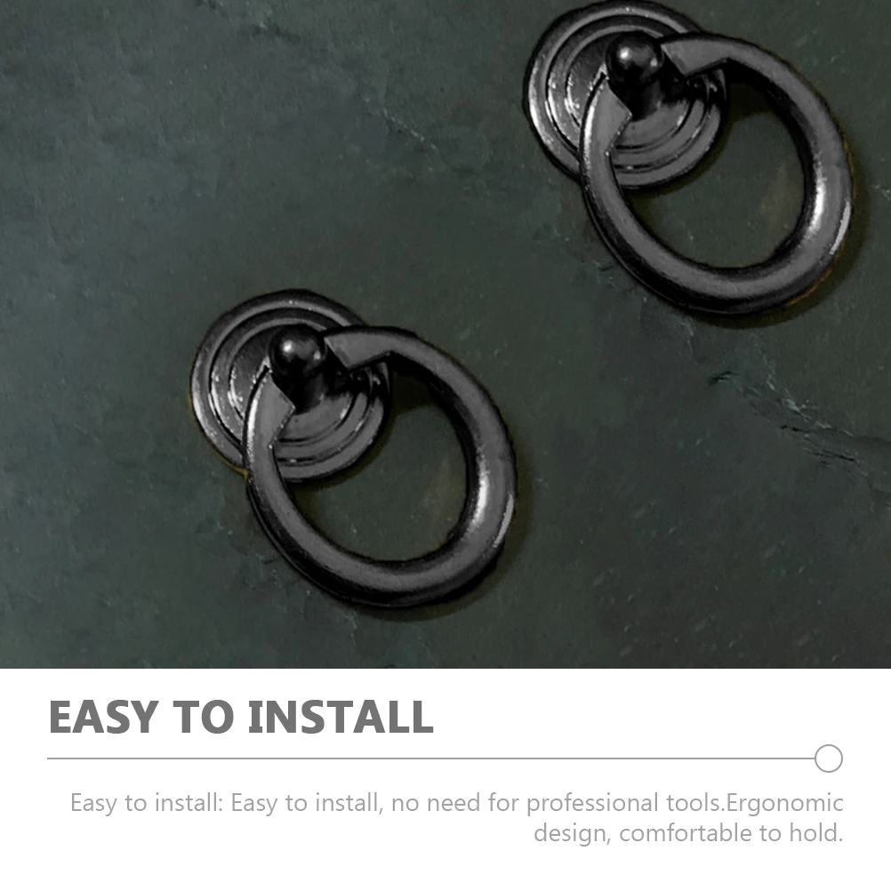 10pcs Black Round Drawer Handles Zinc Alloy Single Hole Cabinet Knobs Wardrobe Door Pulls Metal Ring Hardware Decor
10pcs Black Round Drawer Handles Zinc Alloy Single Hole Cabinet Knobs Wardrobe Door Pulls Metal Ring Hardware Decor