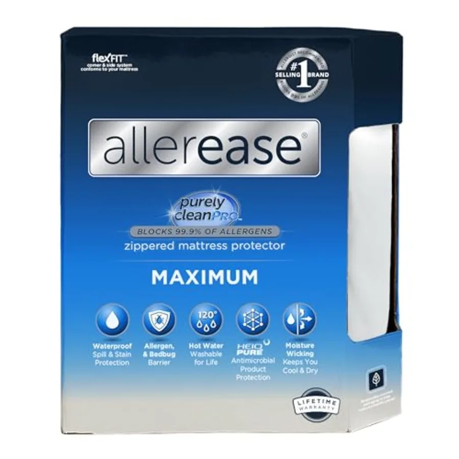 AllerEase Waterproof Mattress Protector Maximum Allergy Mattress Protector Mattress Cover
AllerEase Waterproof Mattress Protector Maximum Allergy Mattress Protector Mattress Cover